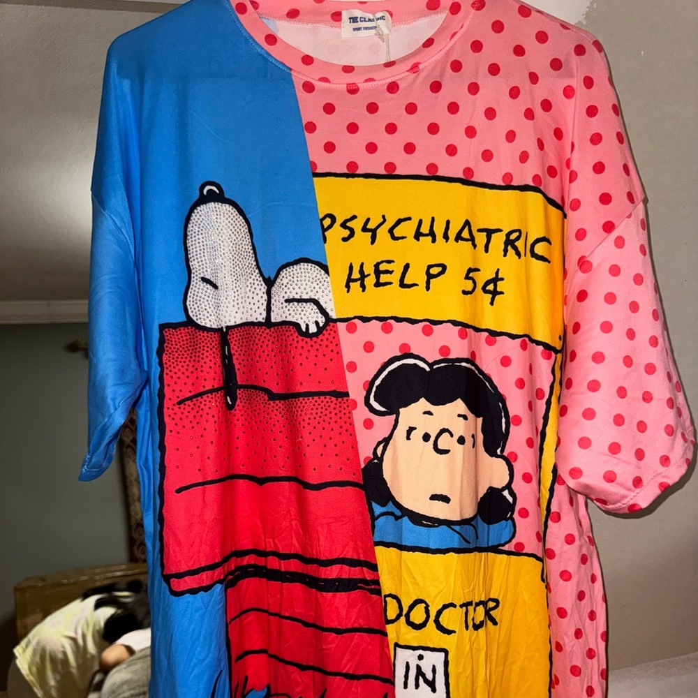 Snoopy n Lucy Van tunic with shiny bling sequins